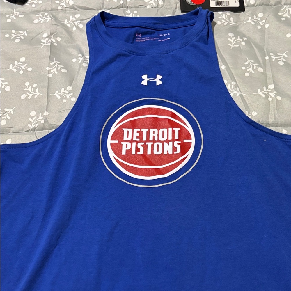Under Armour Blue Detroit Pistons Sleeveless Shirt
